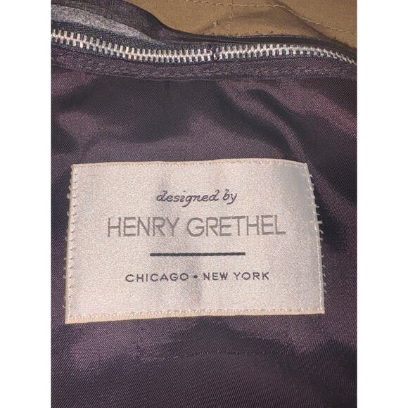 Vintage Henry Grethel Olive Green Trench Coat Size 46 - Picture 7 of 11